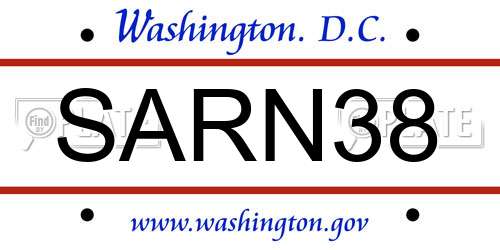 SARN38 District Of Columbia License Plate