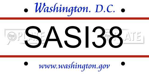 SASI38 District Of Columbia License Plate
