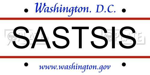 SASTSIS District Of Columbia License Plate