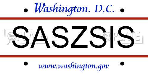 SASZSIS District Of Columbia License Plate