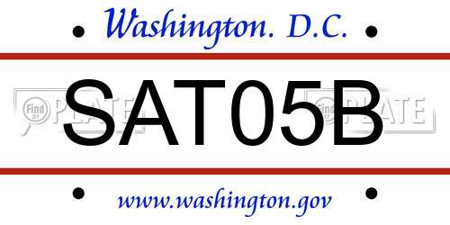 SAT05B District Of Columbia License Plate