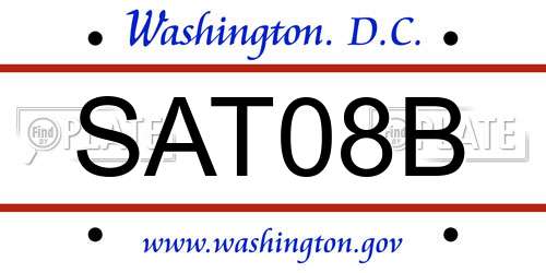 SAT08B District Of Columbia License Plate