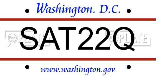 SAT22Q District Of Columbia License Plate