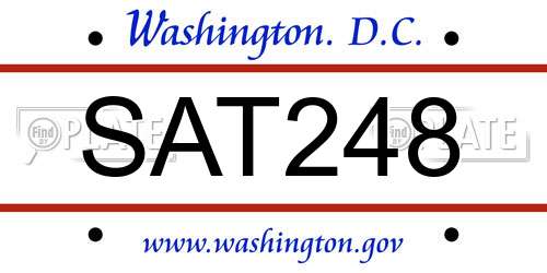 SAT248 District Of Columbia License Plate
