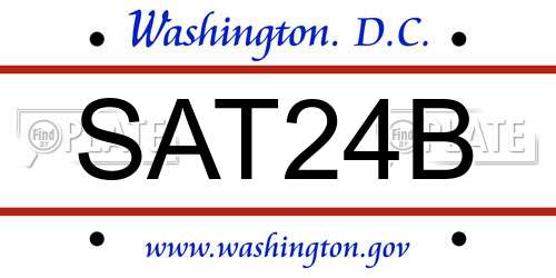 SAT24B District Of Columbia License Plate