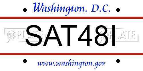 SAT48I District Of Columbia License Plate