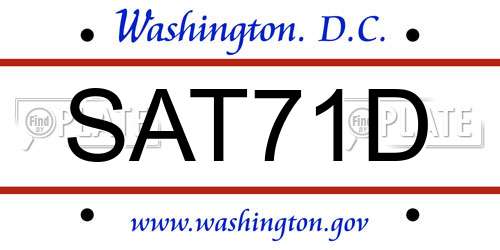 SAT71D District Of Columbia License Plate