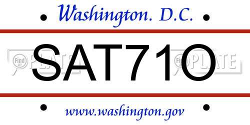 SAT71O District Of Columbia License Plate