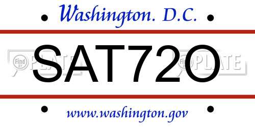 SAT72O District Of Columbia License Plate