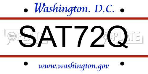 SAT72Q District Of Columbia License Plate