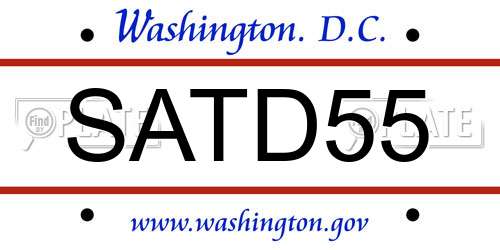 SATD55 District Of Columbia License Plate