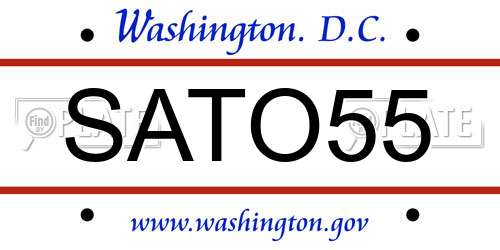 SATO55 District Of Columbia License Plate