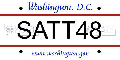 SATT48 District Of Columbia License Plate