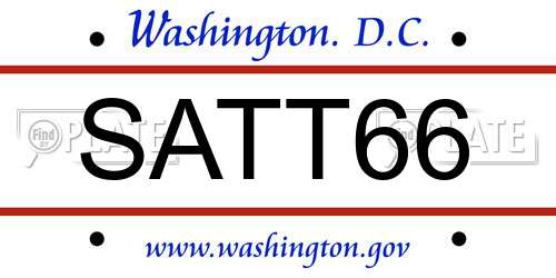 SATT66 District Of Columbia License Plate
