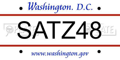 SATZ48 District Of Columbia License Plate