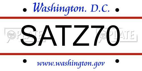 SATZ70 District Of Columbia License Plate