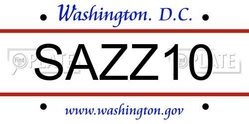 SAZZ10 District Of Columbia License Plate
