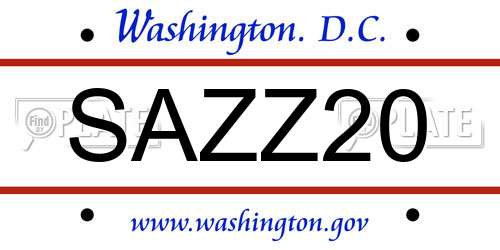 SAZZ20 District Of Columbia License Plate