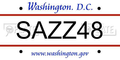SAZZ48 District Of Columbia License Plate