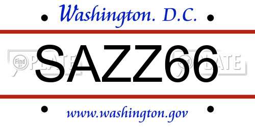 SAZZ66 District Of Columbia License Plate