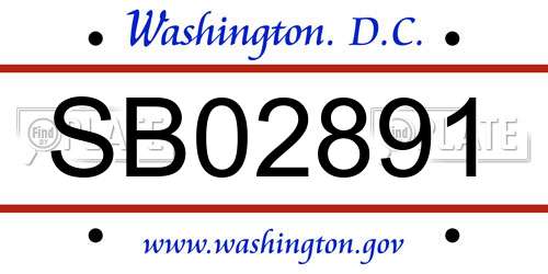 SB02891 District Of Columbia License Plate