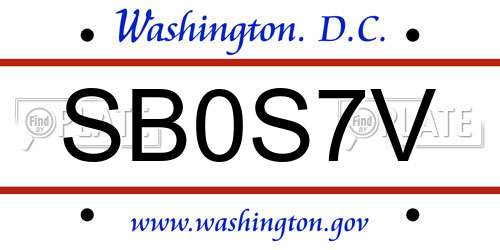 SB0S7V District Of Columbia License Plate