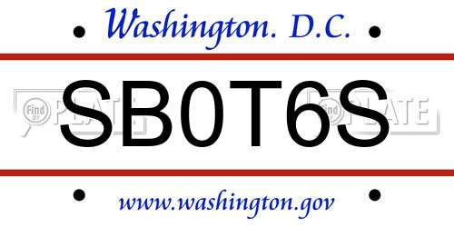 SB0T6S District Of Columbia License Plate