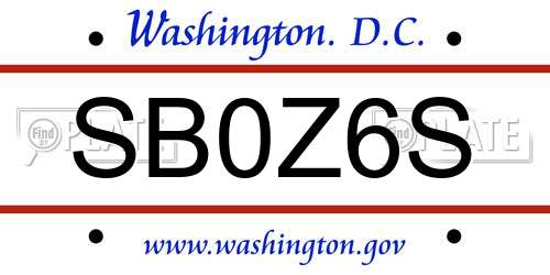 SB0Z6S District Of Columbia License Plate
