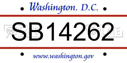 SB14262 District Of Columbia License Plate