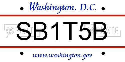 SB1T5B District Of Columbia License Plate