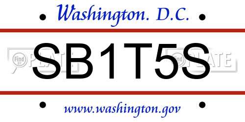 SB1T5S District Of Columbia License Plate