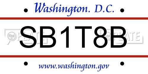 SB1T8B District Of Columbia License Plate