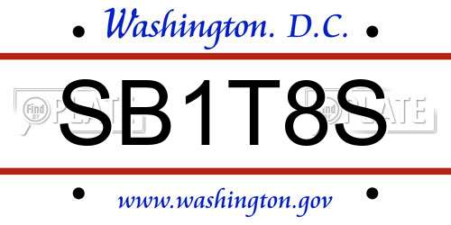 SB1T8S District Of Columbia License Plate
