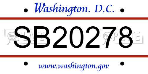 SB20278 District Of Columbia License Plate