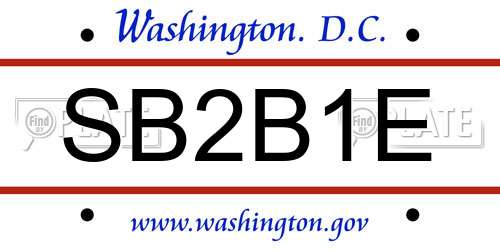 SB2B1E District Of Columbia License Plate