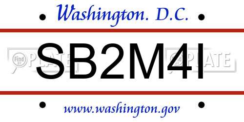 SB2M4I District Of Columbia License Plate