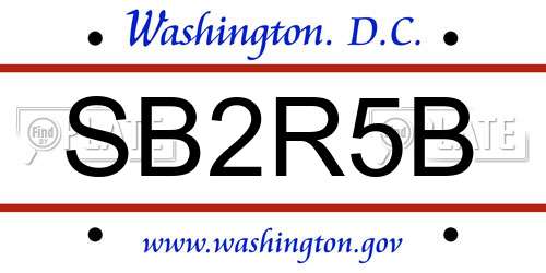 SB2R5B District Of Columbia License Plate
