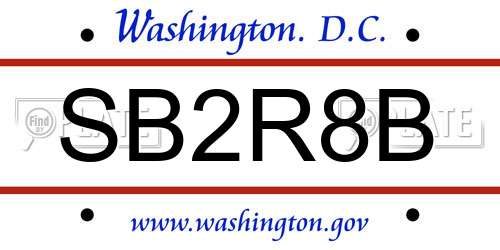 SB2R8B District Of Columbia License Plate