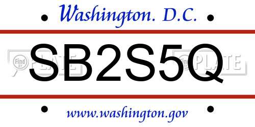 SB2S5Q District Of Columbia License Plate