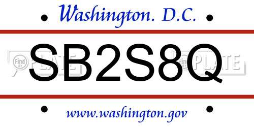 SB2S8Q District Of Columbia License Plate
