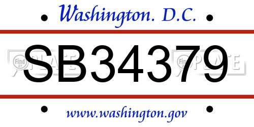 SB34379 District Of Columbia License Plate