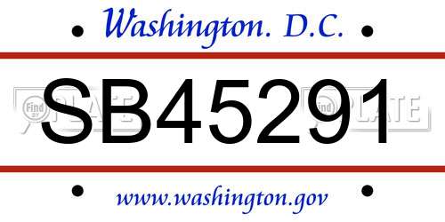 SB45291 District Of Columbia License Plate