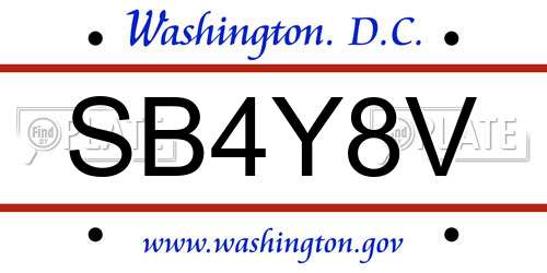 SB4Y8V District Of Columbia License Plate