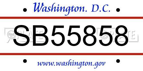 SB55858 District Of Columbia License Plate