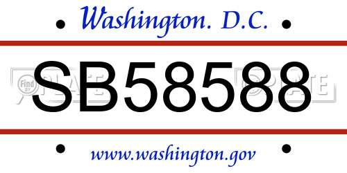 SB58588 District Of Columbia License Plate