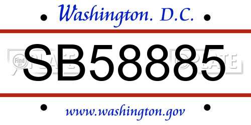 SB58885 District Of Columbia License Plate