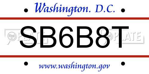 SB6B8T District Of Columbia License Plate