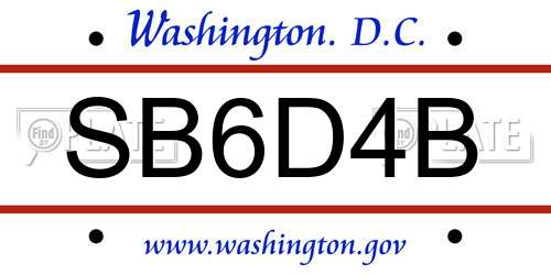 SB6D4B District Of Columbia License Plate