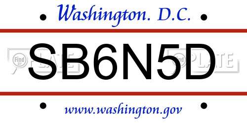 SB6N5D District Of Columbia License Plate