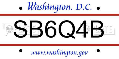 SB6Q4B District Of Columbia License Plate